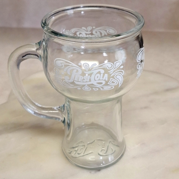 Pepsi-Cola Vintage (RARE) heavy handled Soda- Pop shop glass - Picture 3 of 6